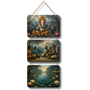Ganesha, Instrument People, Louts River Wooden Wall Hanging