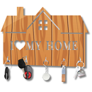 I Love My Home Wooden Key Holder