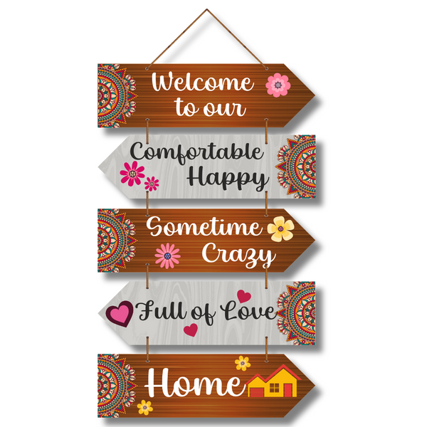 "Welcome to Our" wooden wall hanging