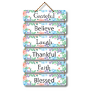 "Grateful, Believe, Laugh, Thankful, Faith, Blessed" Wall Hanging - ICraft asia