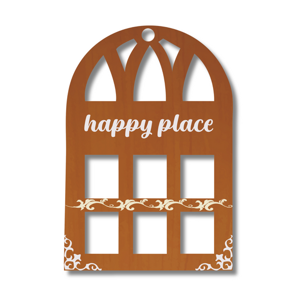 "Happy Place Window Wall Art" Wall Hanging