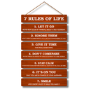 7 Rules of Life Wooden Wall Hanging