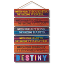 Watch Your Thoughts, They Become Words Wooden Wall Hanging