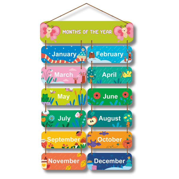 Colorful Months of the Year Educational Wall Hanging