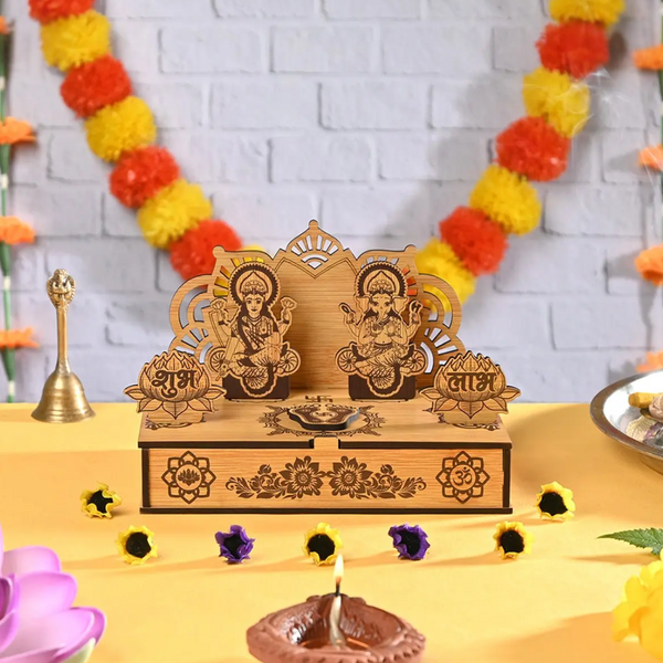 Portable Wooden Mini Mandir