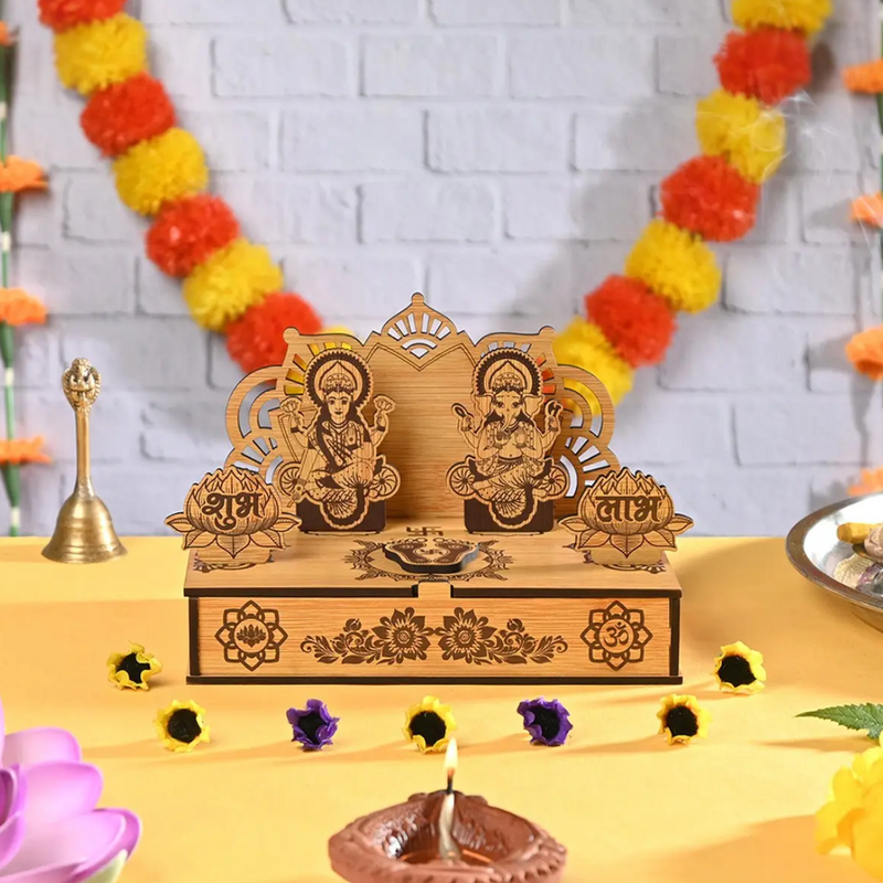 Portable Wooden Mini Mandir