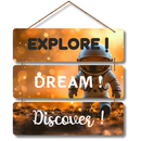 Explore, Dream & Discover – Space Adventure Wall Hanging