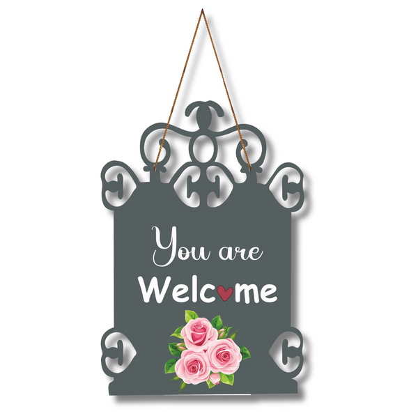 "You Are Welcome Floral"  Wall  Hanging
