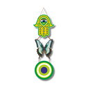 "Wooden Green Butterfly Evil Eye"  Wall Hanging - ICraft asia