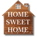 Home Sweet Home Wooden Wall Key Holder - ICraft asia