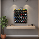 Black Wooden Organizer with 60 Slots for Diecast Car Collection