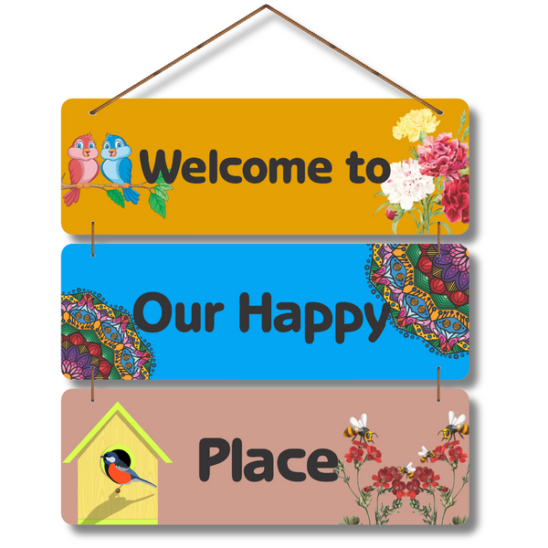 "Welcome" wooden wall hanging