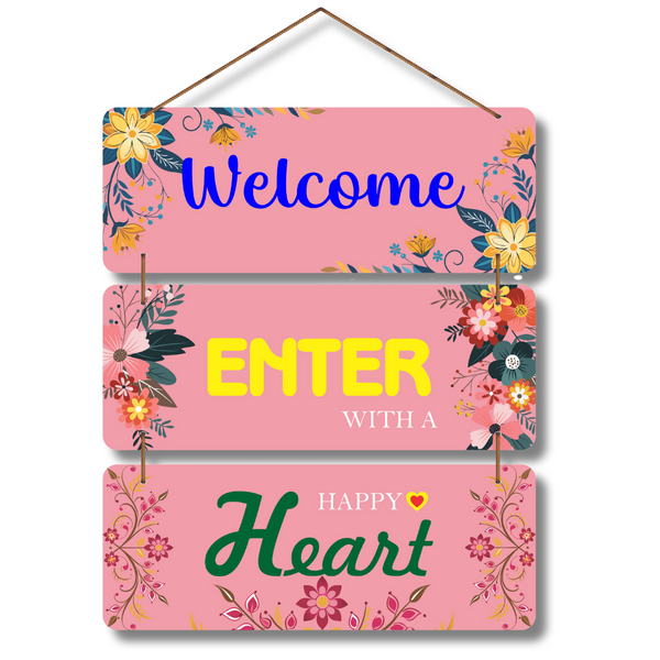 "Welcome Enter Heart" wall hanging