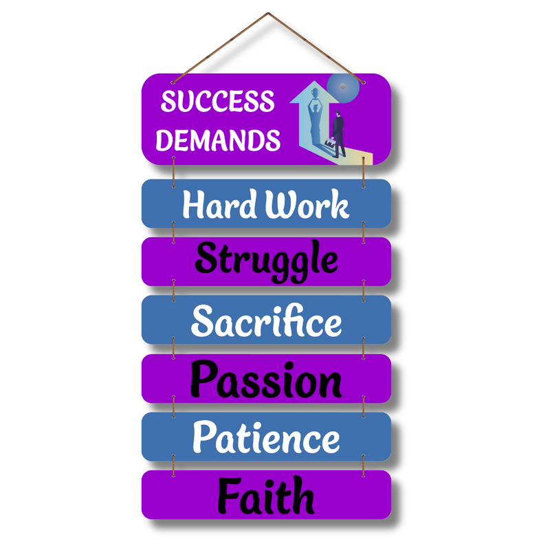 "Success Demands" wooden wall hanging