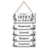 “In This Office We Believe” – Motivational Workplace Wall Hanging