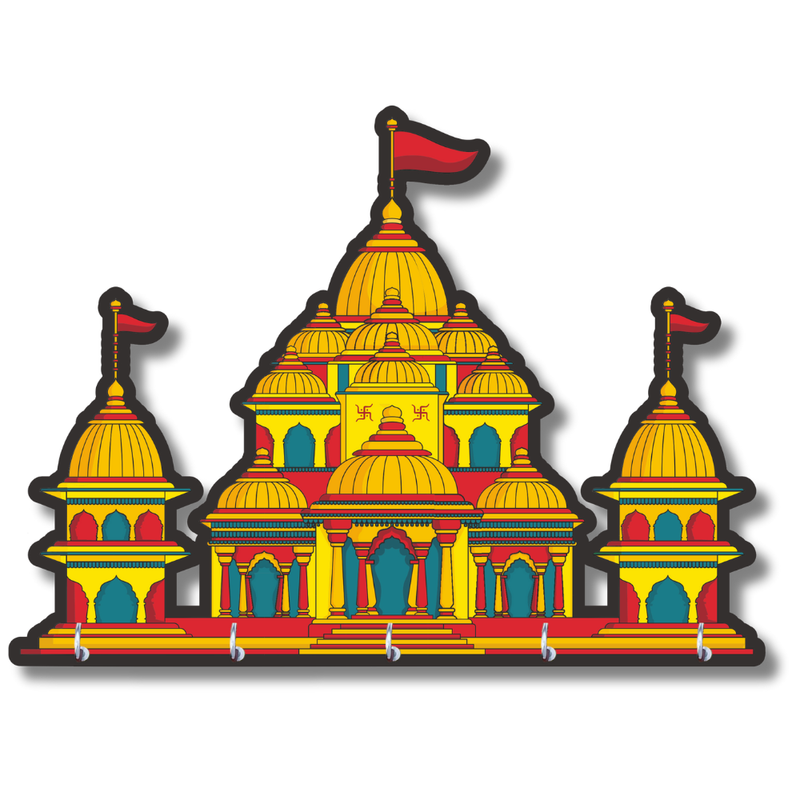 Colorful Temple Wooden Key Holder
