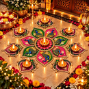 Royal Peacock Rangoli Diya