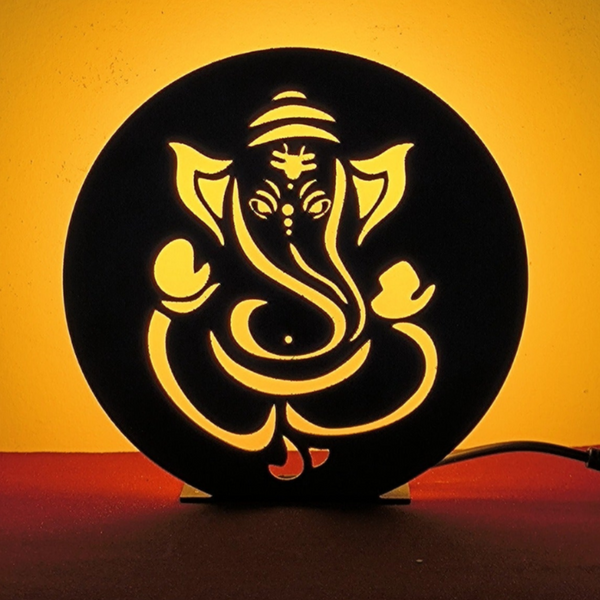 Lord Ganesha Metal Table Lamp
