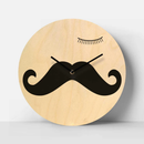 Curly Stache Birch Clock