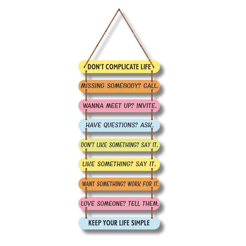 Keep Life Simple Motivational Wall Hanging
