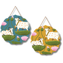 Divine Cow with Lotus Wall Hanging