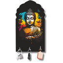 Colorful Buddha Wooden Wall Key Holder - ICraft asia