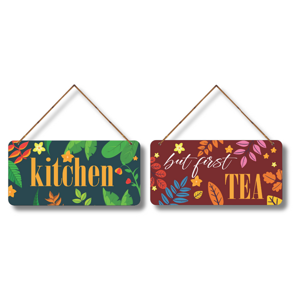 "Kitchen But First Tea" Wall Hanging