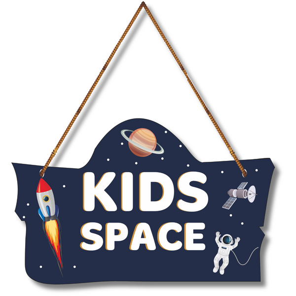 "Blast Off to Fun – Kids Space Zone" Wall Hanging