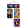 Lalbaugcha Raja Wooden Wall Hanging – 4-Panel Ganpati Bappa