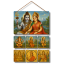 Shiv Parvati Family Wooden Wall Hanging