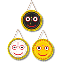 Jagannath, Balabhadra, Subhadra Face Wall Hanging