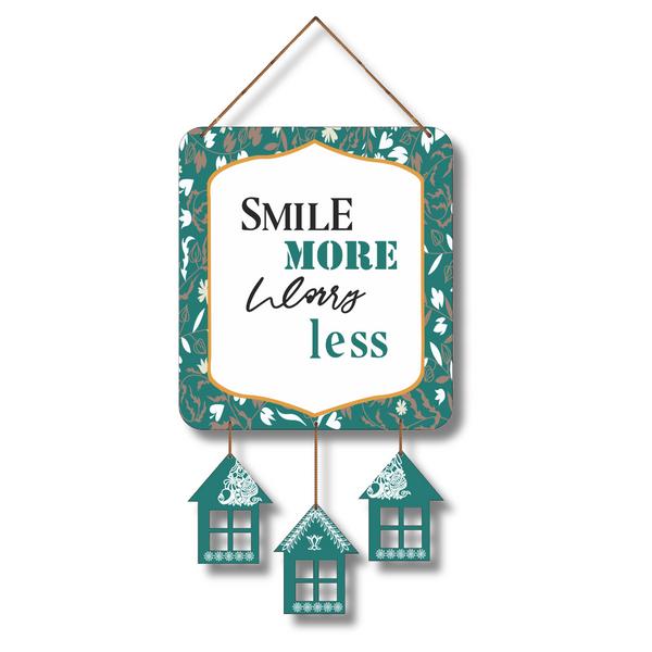"Smile More, Worry Less" wall hanging