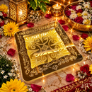 Gold Floral Mandala Pooja Chowki