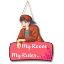 "My Room My Rules" Wooden Wall Hanging - ICraft asia