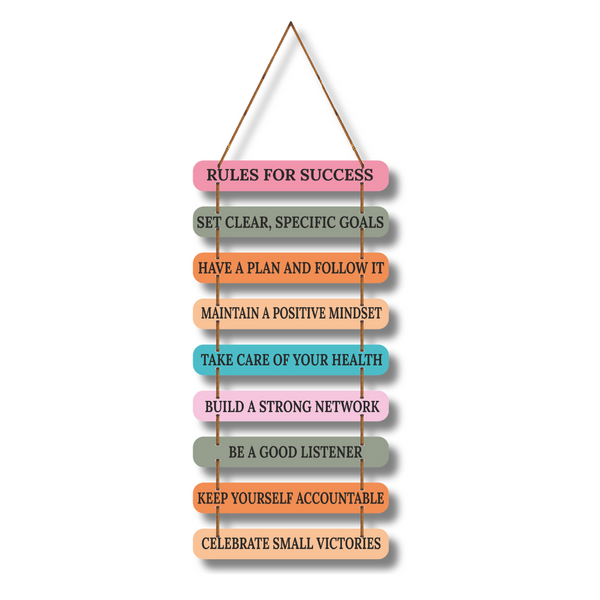 Rules for Success Inspirational Wall Hanging