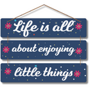 "Life is All About Enjoying Little Things" Wooden Wall Hanging - ICraft asia
