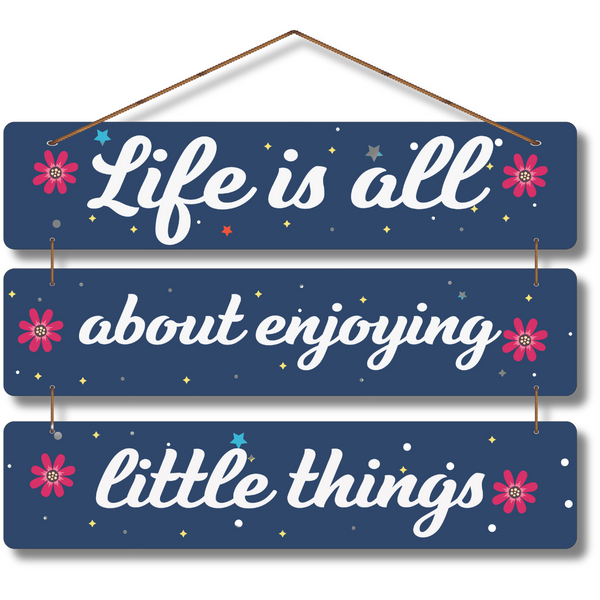 "Life is All About Enjoying Little Things" Wooden Wall Hanging