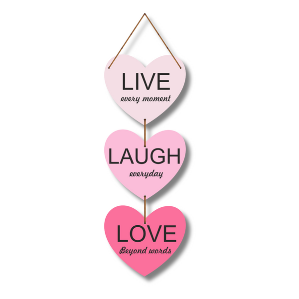"Live, Laugh, Love – Heart" Wall Hanging