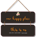 "Our Happy Place "- 2 Layers  Wooden Wall Hanging - ICraft asia