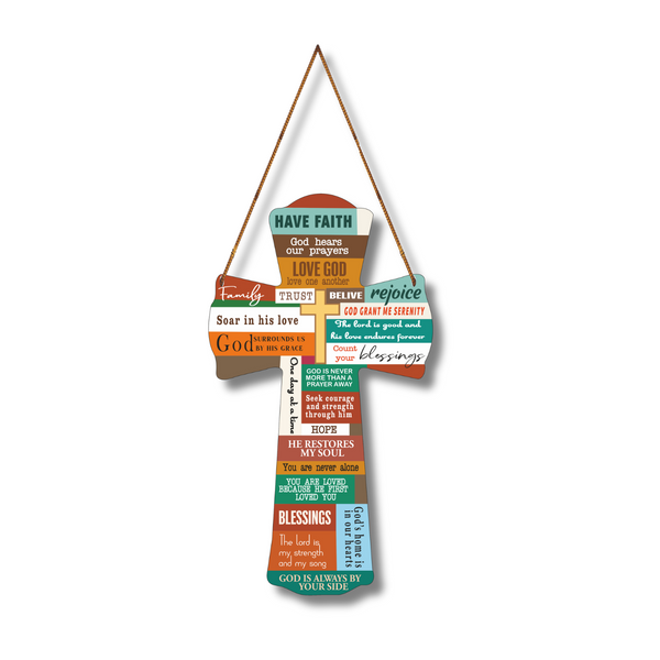 Faith & Blessings Cross Wall Hanging