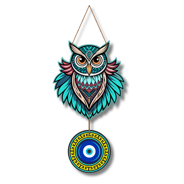 Wise Owl Evil Eye Wall Hanging