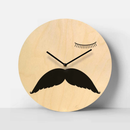 Classic Stache Birch Clock
