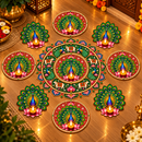 Peacock Floral Mandala Rangoli