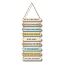 Family & Faith Rules wooden wall hanging