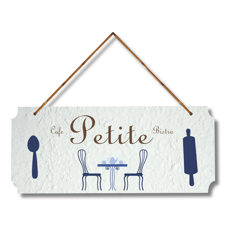 "Chalk My Theme Le Petite Rustic Wooden Wall Hanging for kitchen" Wall Hanging