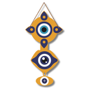 Blue Eye Evil Eye Wooden Wall Hanging