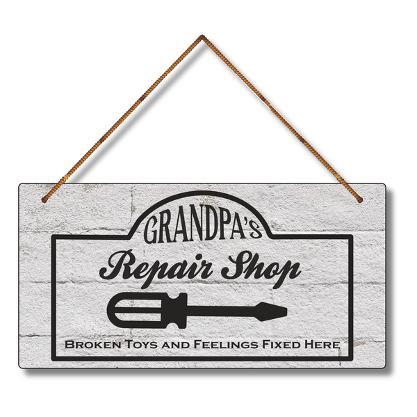 "Grandpa’s Repair Shop" – Fixer of Toys & Hearts Wall Hanging