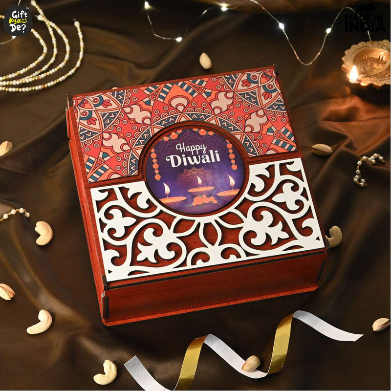 Wooden Dry Fruit Box (Empty Box) | Festive Box