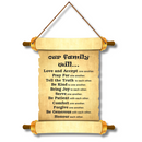 Family Values Scroll Wall Hanging