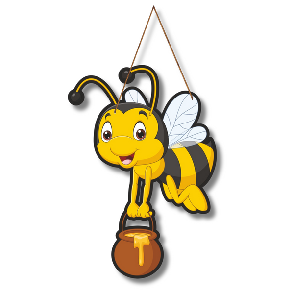 “Happy Honey Bee” Wall Hanging – Cute Cartoon Décor for Kids' Room